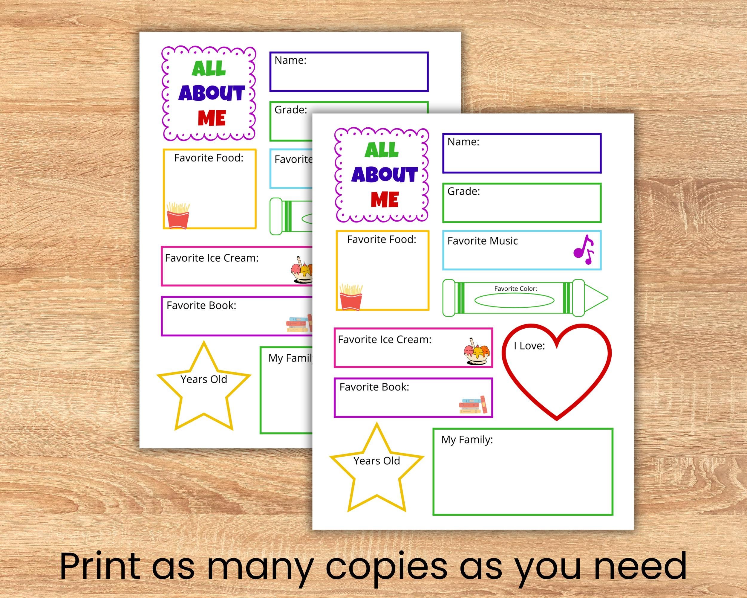 All About Me Worksheet Printable, Getting to Know Me Preschool ...