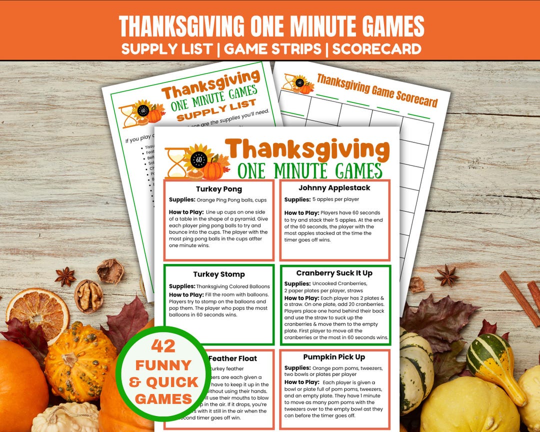 Thanksgiving Minute to Win It Games, Fun Thanksgiving Dinner Games ...