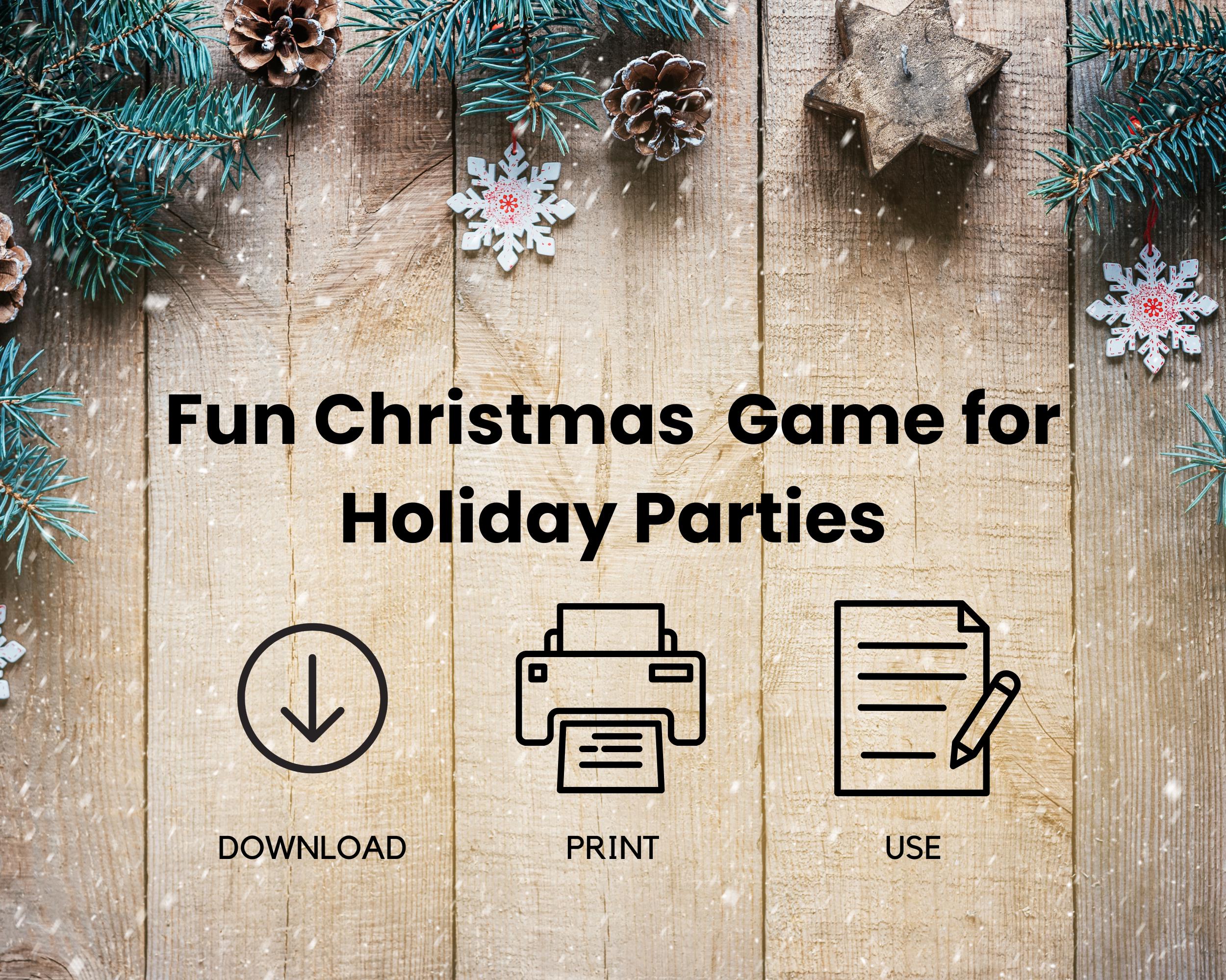 Christmas Charades Game, Act It or Draw It, Fun Christmas Games for ...