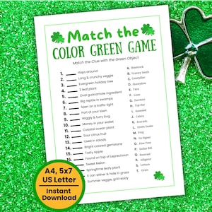 St. Patrick's Day Games, Green Trivia, St. Patrick's Day Activity, St. Paddy's Day Party Game for Kids, Teens, Adults, Seniors, Trivia Quiz