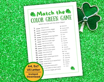 St. Patrick's Day Games, Green Trivia, St. Patrick's Day Activity, St. Paddy's Day Party Game for Kids, Teens, Adults, Seniors, Trivia Quiz