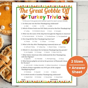 Thanksgiving Trivia Game, Fun Thanksgiving Quiz, Friendsgiving Trivia, Fall Trivia Classroom Game, Printable Thanksgiving Trivia Questions
