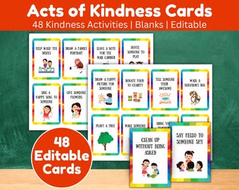 Random Act of Kindness Cards, Kindness Printables, Choose Kindness Activities, Spread Kindness, Teaching Kindness Ideas, Pay it Forward