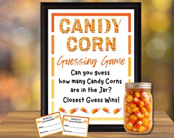 Candy Corn Guessing Game, Halloween Guess How Many, Halloween Jar Count Printables, Thanksgiving Guessing Game, Candy Corn Contest Ballots