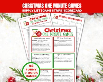 Juegos navideños de un minuto para ganar, juegos rápidos de un minuto, juegos para fiestas navideñas para niños, adolescentes y adultos, divertidos juegos familiares navideños.