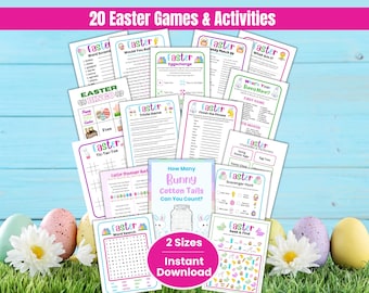 Printable Easter Games Bundle, Easter Activities for Kids, Easter Trivia, Easter Party Games, Classroom, Bingo, Family Games, Sunday School