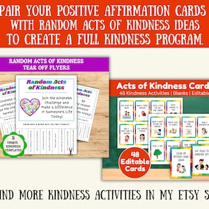 Printable Kindness Cards, Postive Affirmation Cards, Encouraging Notes ...