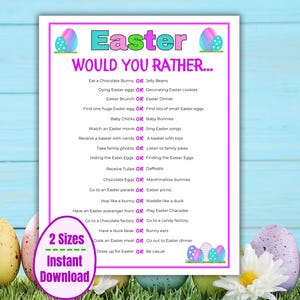 Easter Would You Rather Game, Fun Easter Game for Kids, Teens, Adults, Easter Party Game, Sunday School, Youth Groups, Easter Family Games