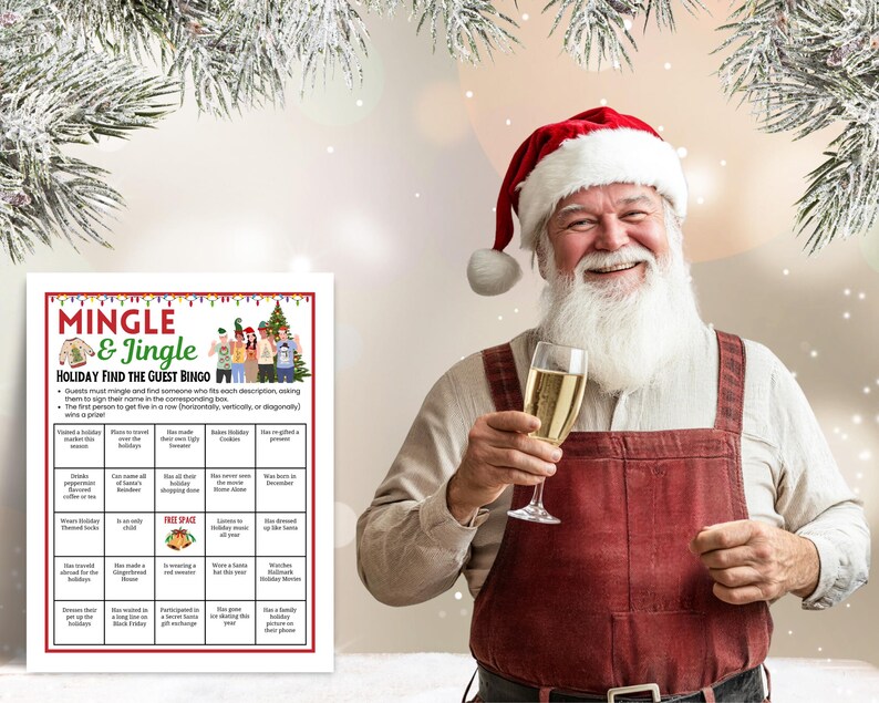 Christmas Find the Guest Bingo Game, Jingle Mingle Bingo, Ugly Sweater ...
