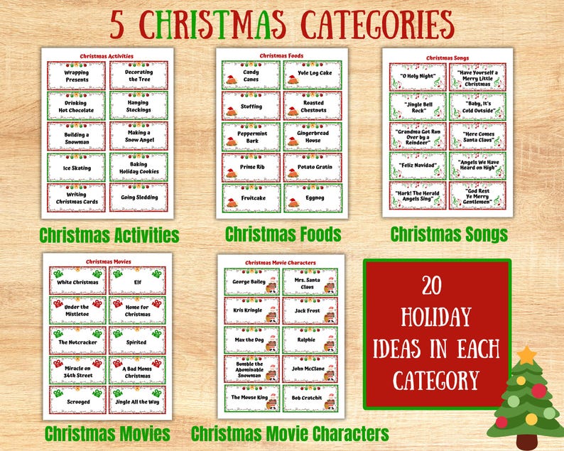 Christmas Charades Game, Act It or Draw It, Fun Christmas Games for ...