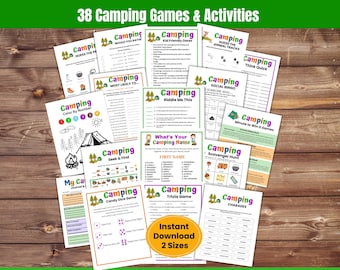 Camping Games Printable, Camping Activities, Camping Games Kids Familes, Scavenger Hunts Scout Games, Campground Games, Camping Activities