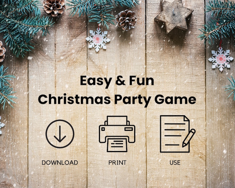 It's a fun and easy Christmas party game you can download, print and use.