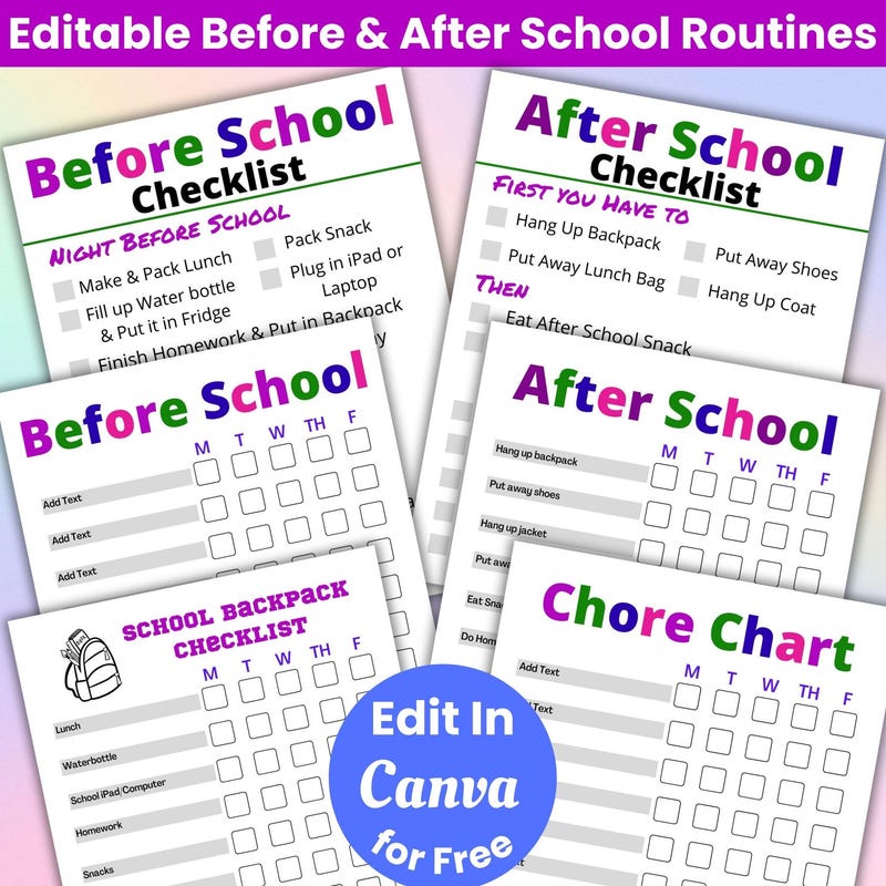 Routine Chart - Etsy