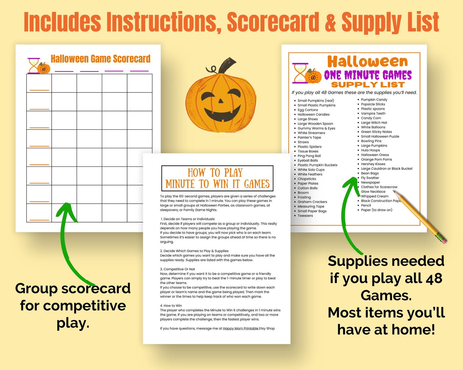Halloween Minute to Win It Games, Quick One Minute Games, Halloween ...