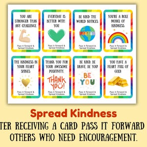 Printable Kindness Cards Postive Affirmation Cards Encouraging Notes