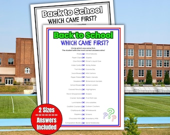 Back to School Trivia Game Which Came First, 1st Week of School Games for Middle School, High School, Teen Games, Icebeaker Classroom Trivia