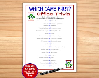 Office Trivia Game Which Came First, Fun Office Games for Staff Meetings, Office Icebreakers, Team Building Games, Work Office Party Games