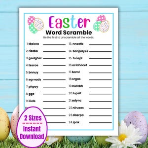 Easter Word Scramble Game, Printable Easter Games, Easter Word Games, Easter Activities, Easter Family Games, Classroom, Easter Word Puzzle
