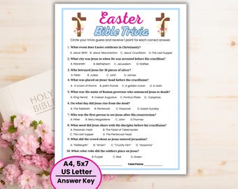 Juego de preguntas sobre la Biblia de Pascua, Juego bíblico, Preguntas de Pascua, Juego cristiano, Domingo de Ramos, Juegos bíblicos para niños, Juegos de iglesia, Estudio bíblico