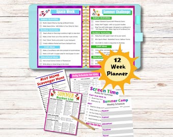 Summer Camp at Home, Summer Activities for Kids, Summer Printable Planner, Summer Camp Curriculum Planner, Ideas for Summer, Activity Bundle