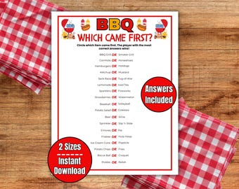 BBQ Game Which Came First, BBQ Trivia, Fun Barbecue Party Games, Family Backyard Games, Summer Cookout, 4th of July, Labor Day, Memorial Day