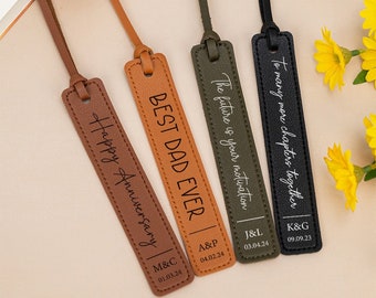 Personalized Leather Bookmark,3 Year Leather Anniversary,Mothers Day,Fathers Day Gifts,Gift for Readers,Gifts for Him Her,Birthday Gift