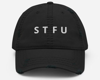 STFU distressed cap