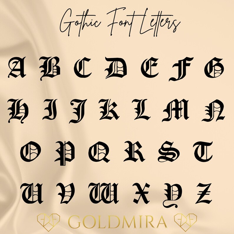 Personalize your 14K Gold Custom Initial Signet Ring with your chosen Old English letter. This striking Gothic font adds a bold, vintage touch to your jewelry, making it truly unique. Explore our Old English letter options at Goldmira and create ring