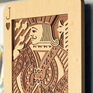 Wielowarstwowa grafika laserowa Jack of Hearts SVG mandela - 3D warstwowy plik wektorowy do cięcia laserowego, Glowforge, dxf, svg i lightburn