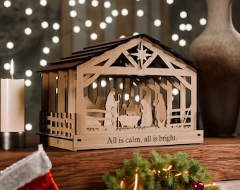 3D Nativity Scene – Christmas Decoration - Laser Cut File, Glowforge, Xtool, Creality (SVG, Lightburn)