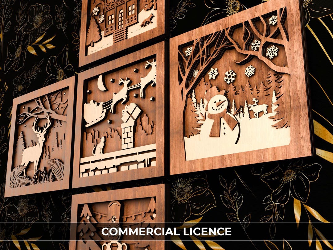 Multilayer Christmas Art Bundle - Commercial Licence - 3D Layered ...