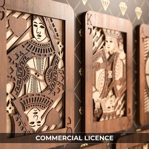 Royal Flush Multilayer laser artwork COMMERCIAL LICENCE - 3D Layered Vector cutting file for Laser cut, dxf, svg and lightburn