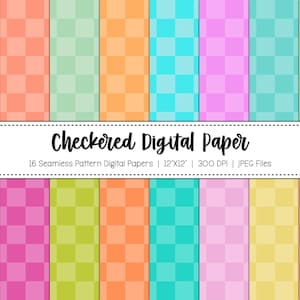 Geruit patroon digitaal papier / Naadloos patroon / Kleurrijk geruit patroon / Digitaal papier / Geruit /