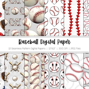 Baseball Digitales Nahtloses Papier / Baseball Muster / Baseball / Digitales Papier / Nahtloses Muster / Digital Download / Scrapbook Papier /