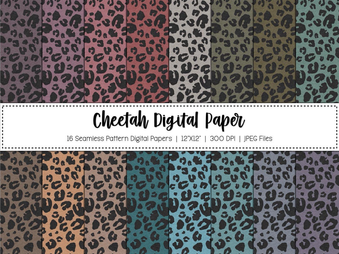 Cheetah Print Seamless Pattern Digital Paper Pack / Digital Paper ...