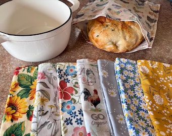 XL Beeswax Bread Bag: Organic Food Grade Wax Infused bread/produce Storage (12x16 inches)