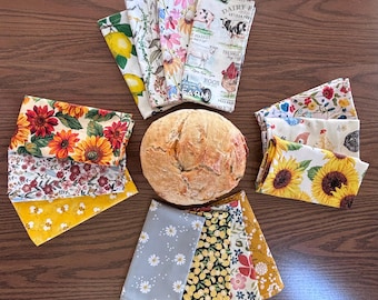 XL Beeswax Bread Bag: Organic Food Grade Wax Infused bread/produce Storage (12x16 inches)