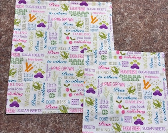 Replace plastic with our Beeswax infused set: Reusable Produce Storage (Gallon, Quart).