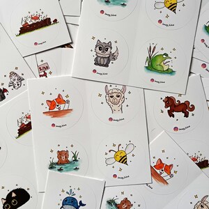Conjunto de 13 lindas pegatinas de animales | Juego de pegatinas de vinilo | Paquete de pegatinas | Paquete de pegatinas | Decoración | Regalo | Niños
