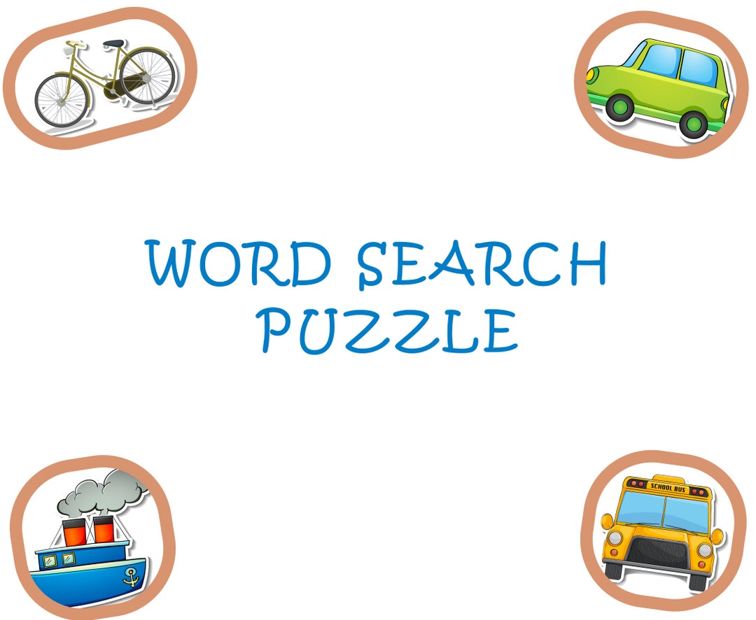 Transportation Word Search Puzzle Game: Kids Vocabulary Builder (PDF ...