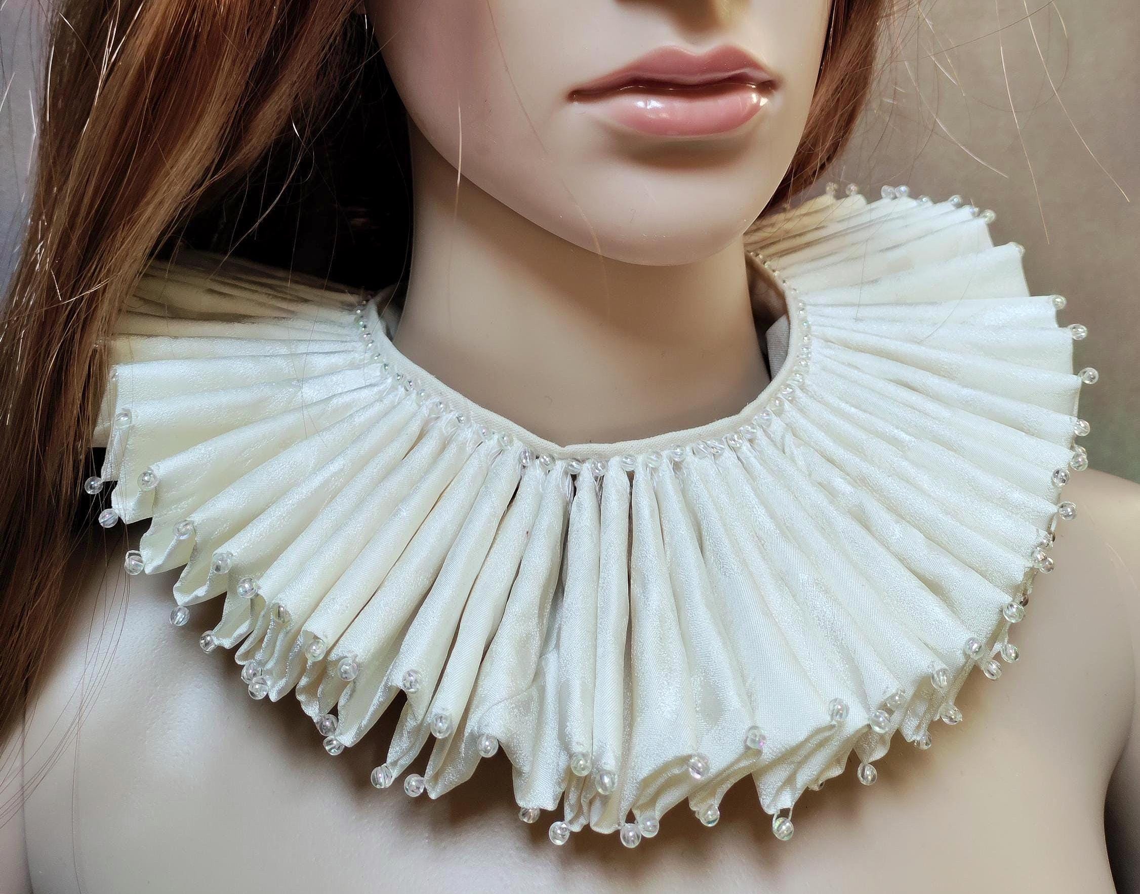 Royal Neck Ruff Royal Victorian White Wonder Fairytale Ruff Collar – Handmade 100% Silk ...