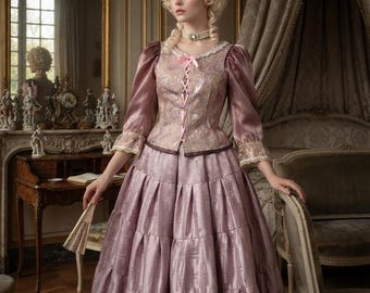 Einzigartiges Marie-Antoinette-Kostüm | Rokoko-Ballkleid-Set | Outfit im Stil des 18. Jahrhunderts | Barockes Fantasiekleid | Handgefertigte Couture
