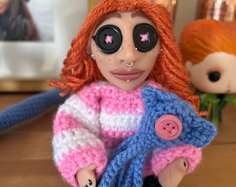 Custom Button Eyed "Mini Me" Doll
