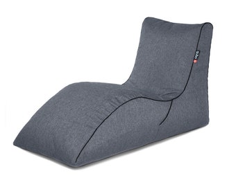 Pouf pour chaise longue intérieur/extérieur polyvalent - Résistant aux intempéries et design gris acier