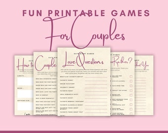 Fun Printable Games For Couples - 5 Downloadable Couples Games for Date Night, At-Home Date Night, Date Night Games