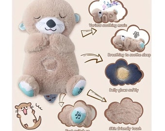 Baby Sleeping Music Hug Sound Bear Plush Toy Baby Sound Machine Lights Rhythmic Breathing Motion Musical Baby Toy Plush Easter