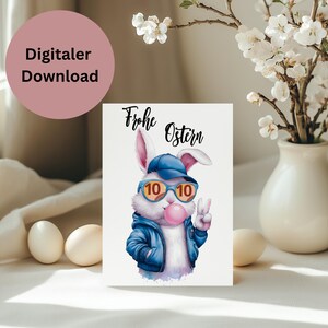 Tarjeta de Pascua, regalo de dinero, conejito genial con canasta de Pascua, cumplidor de deseos de Pascua, dinero bellamente envuelto, regalo de dinero, regalo de último minuto