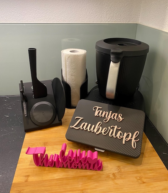 Küchenrollen Halter | Thermomix TM7 Design, 3D Druck Zubehör, TM5 TM6 TM7 Thermomix Organizer, Zubehör Aufbewahrung Ständer, Display Schutz