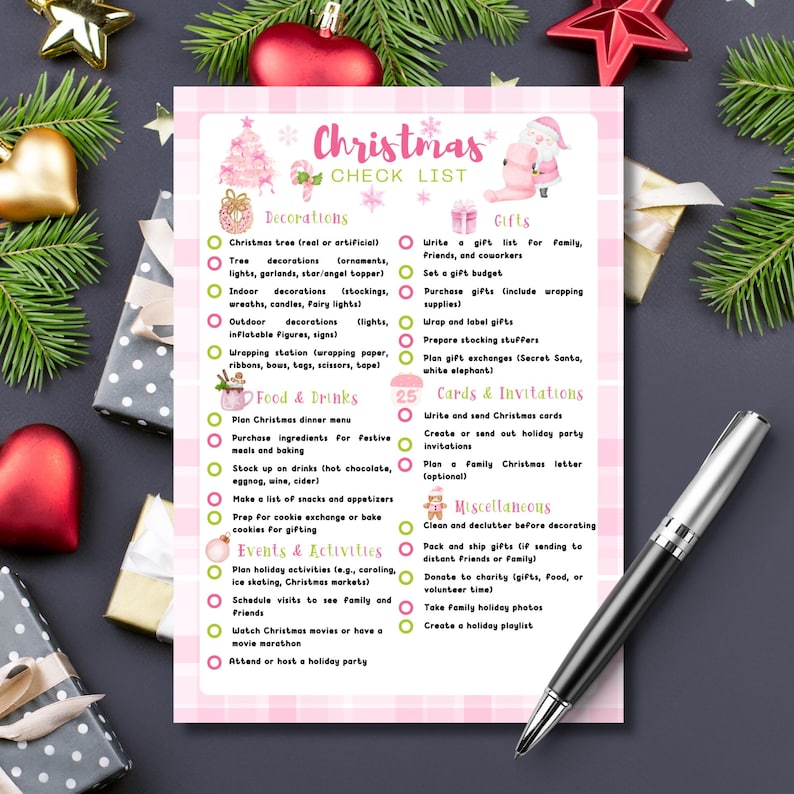 Pink Christmas Checklist Printable - Il 794xN.6493082431 Rst3 