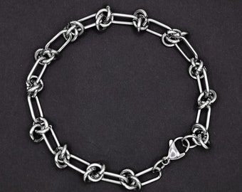 Bracciale a catena con nodo in acciaio inossidabile al 100% / Estetica audace / Grunge / Alternativa / Accessori E-Boy / Genere neutro